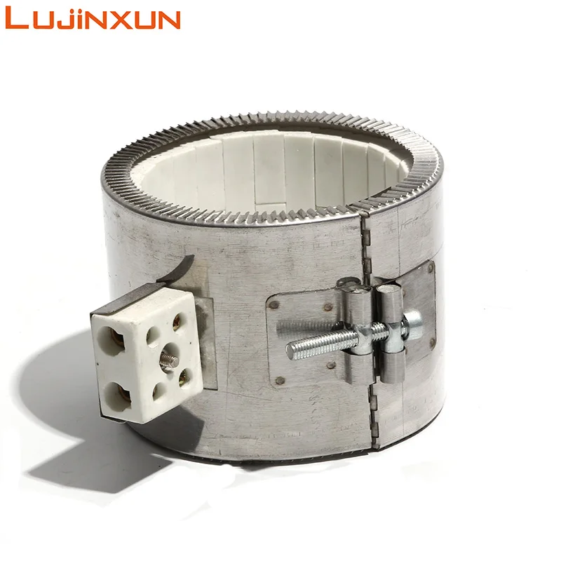 LUJINXUN 220V Ceramic Band Heater Stailness Steel Heating Element ID 70-200mm for Injection Molding Machine/Extruder/Granulator