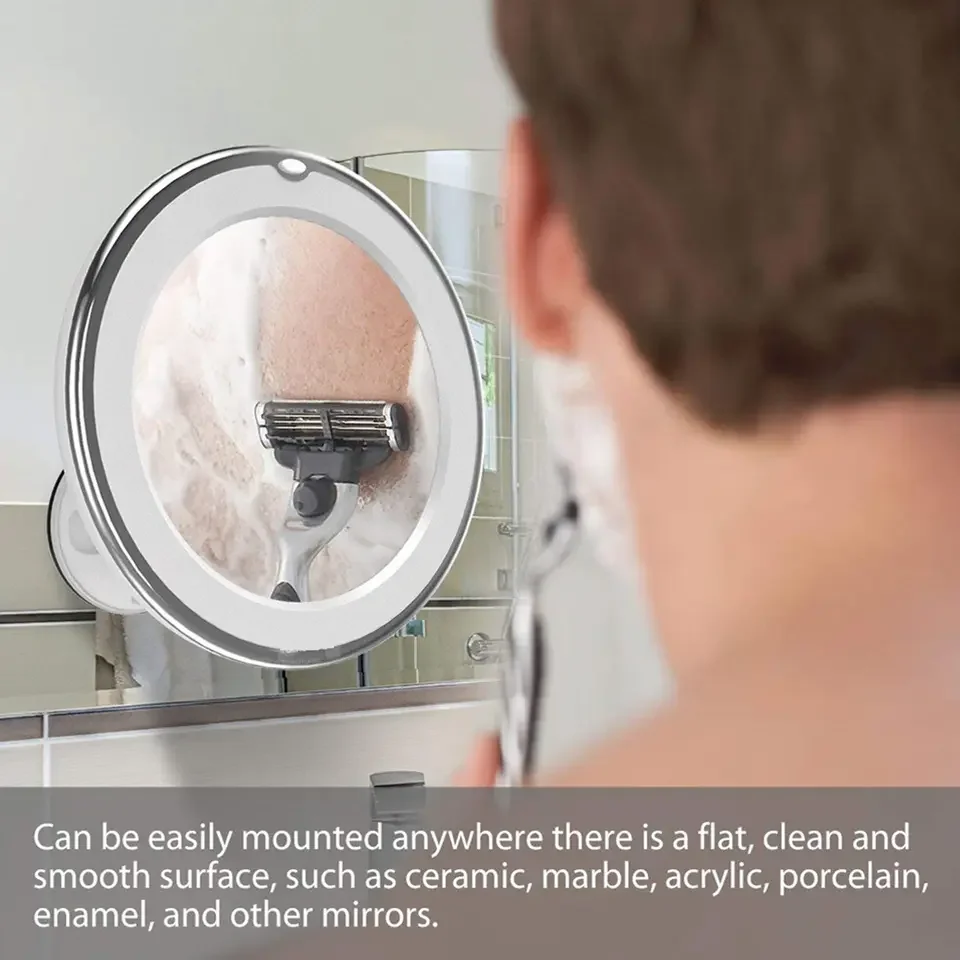 

Magnifying Makeup Mirror Round Suction Cup Holder Bathroom Vanity Mirror Portable for Precise Detail Men Women Household