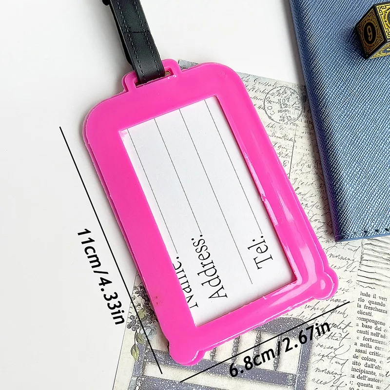 Carte d\'identité de voyage en silicone, valise, étiquettes à bagages, accessoires de voyage, découverte rapide, informations sur les bagages, 1 pièce