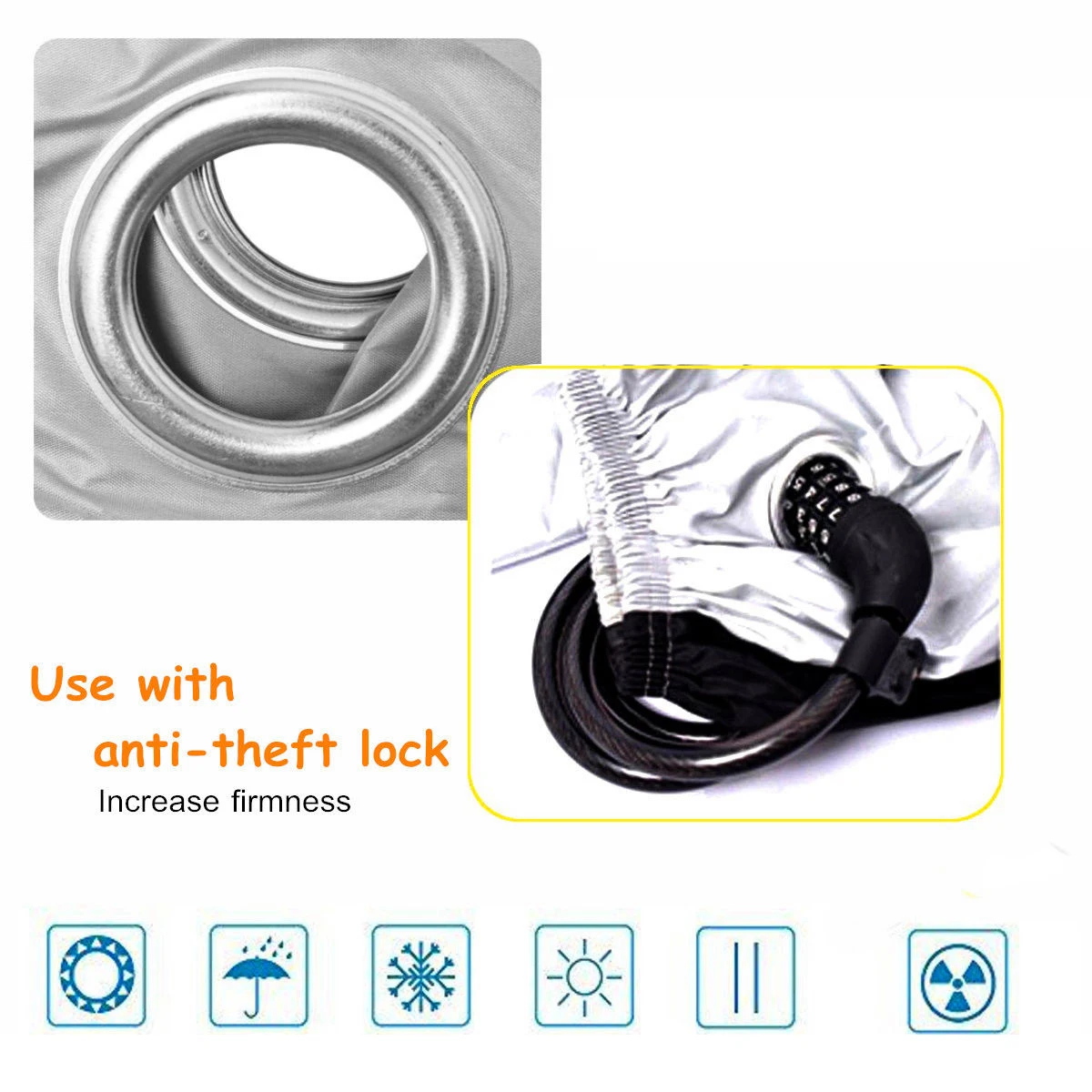 

Waterproof Bicycle Cover Lightweight Portable Outdoor Bike Protector Lockhole Safe Storage Easy Pack Transport Stable Bottom