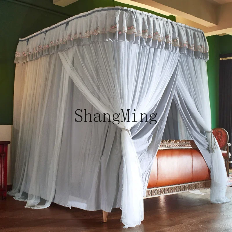 ZYYu type guide rail mosquito net double-layer shading and mosquito-proof household floor-to-ceiling bed mantle mosquito net