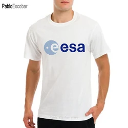 Camiseta blanca de la Agencia Espacial Europea para hombre, camisa de moda de la Esa Europa, Symbo, Nerd, Geek, nueva