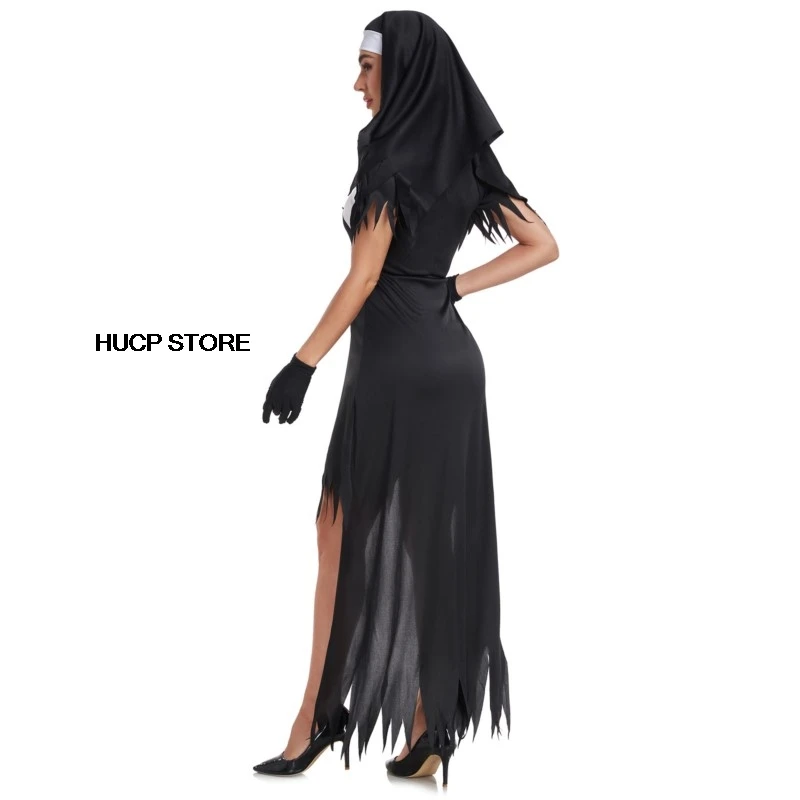 Halloween Terrorist Nun Costume The Demon Scary Cosplay Costumes Long Robes Lady Spooktacular Bloody Nun Cosplay Fancy Dress