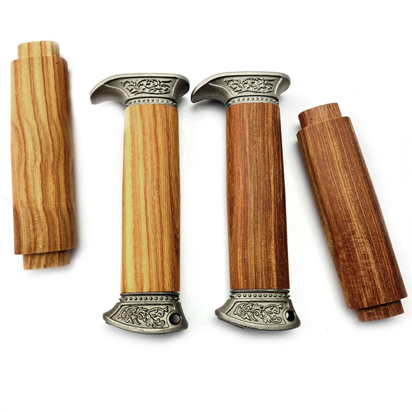 2 Types NO2 Size Natural Wood Material Knife DIY Making Accessories Handle With Embryo Hand Pommel Guard for Bowie Knives