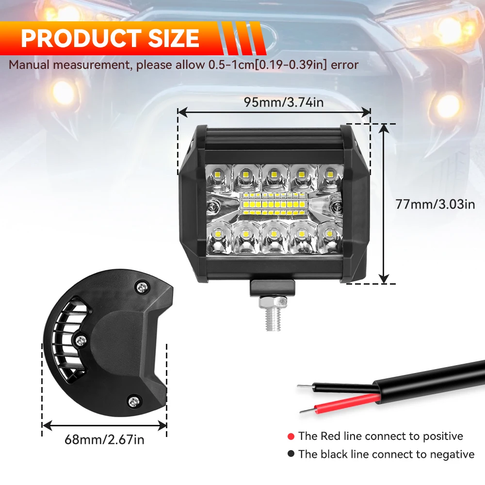 Car LED Light Bar/Work Light Offroad Spot Flood Combo LED Bar For Truck Car SUV 4x4 Boat ATV Barra LED 12V 24V Headlights