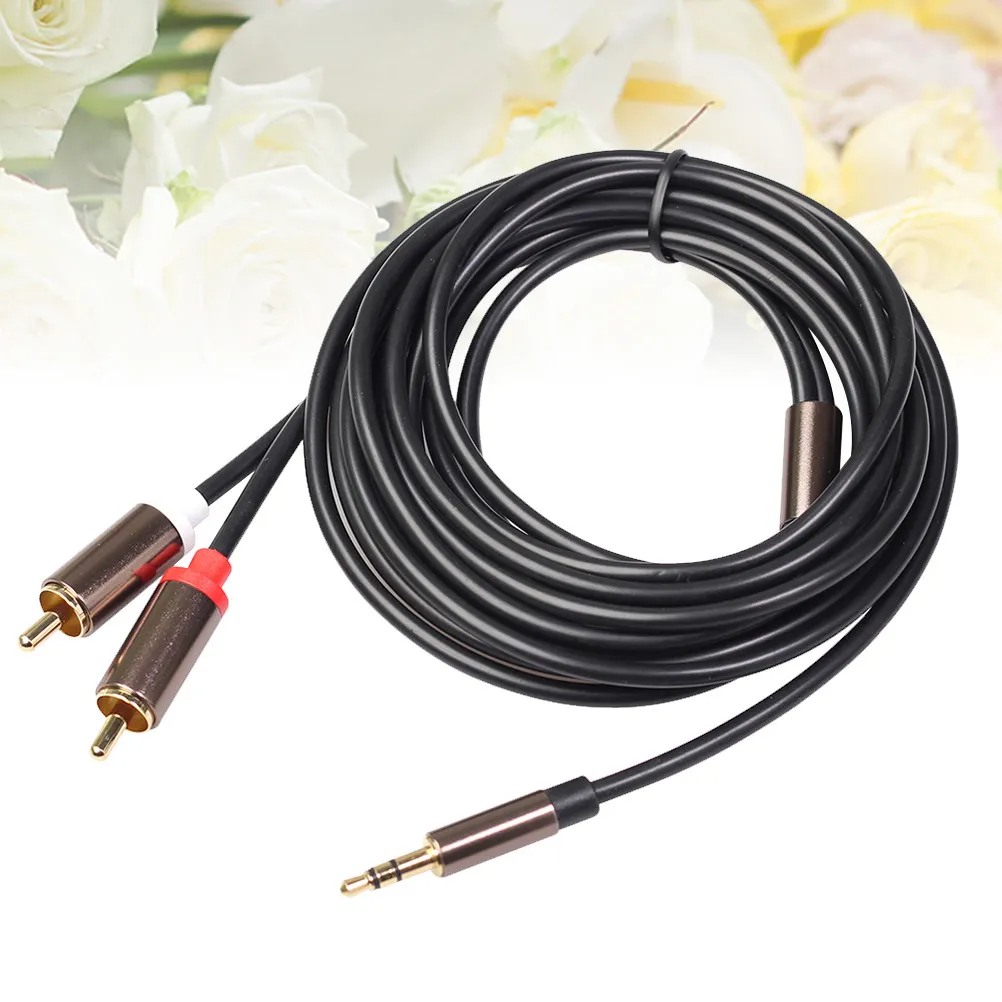 3.5mm Male to Dual Stereo Audio Cable High-Fidelity Oxygen Free Copper Gold Plated for Performance Tablet