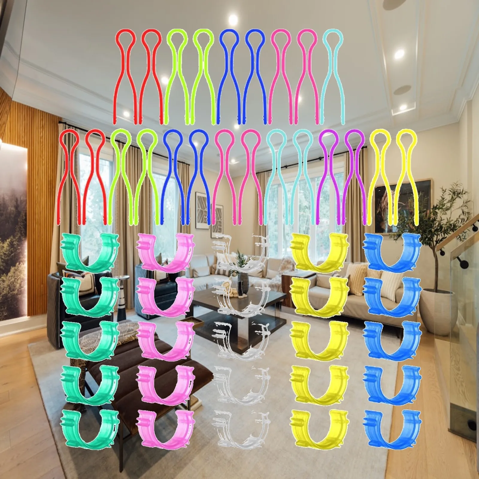 50 Pieces Sewing Thread Bobbin Clamps Holders Silicone Non-slip Clip Thread Spool Hugger Embroidery Sewing Machine Accessories