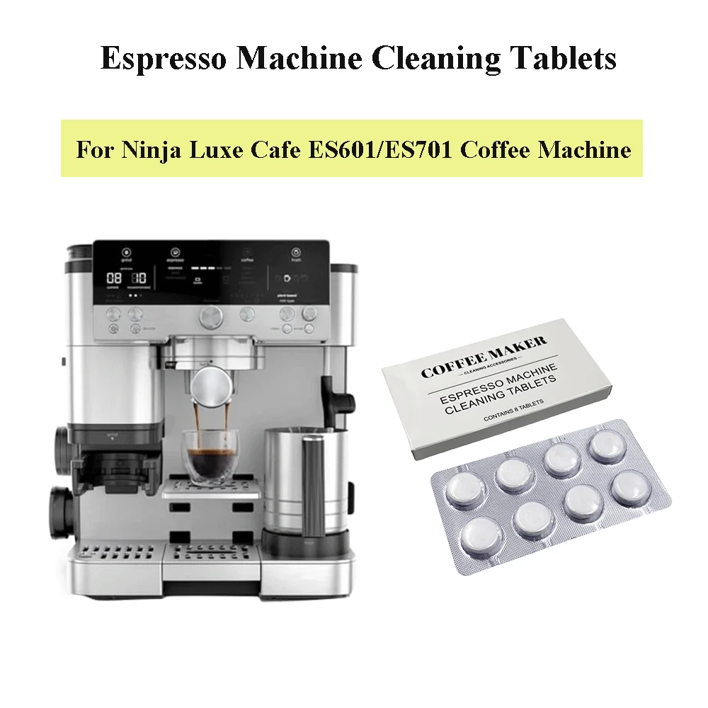 Tabletas de Limpieza para Cafetera Ninja Luxe Cafe ES601/ES701, Limpiador de Cafetera, Tabletas Descalcificantes para Caldera de Agua