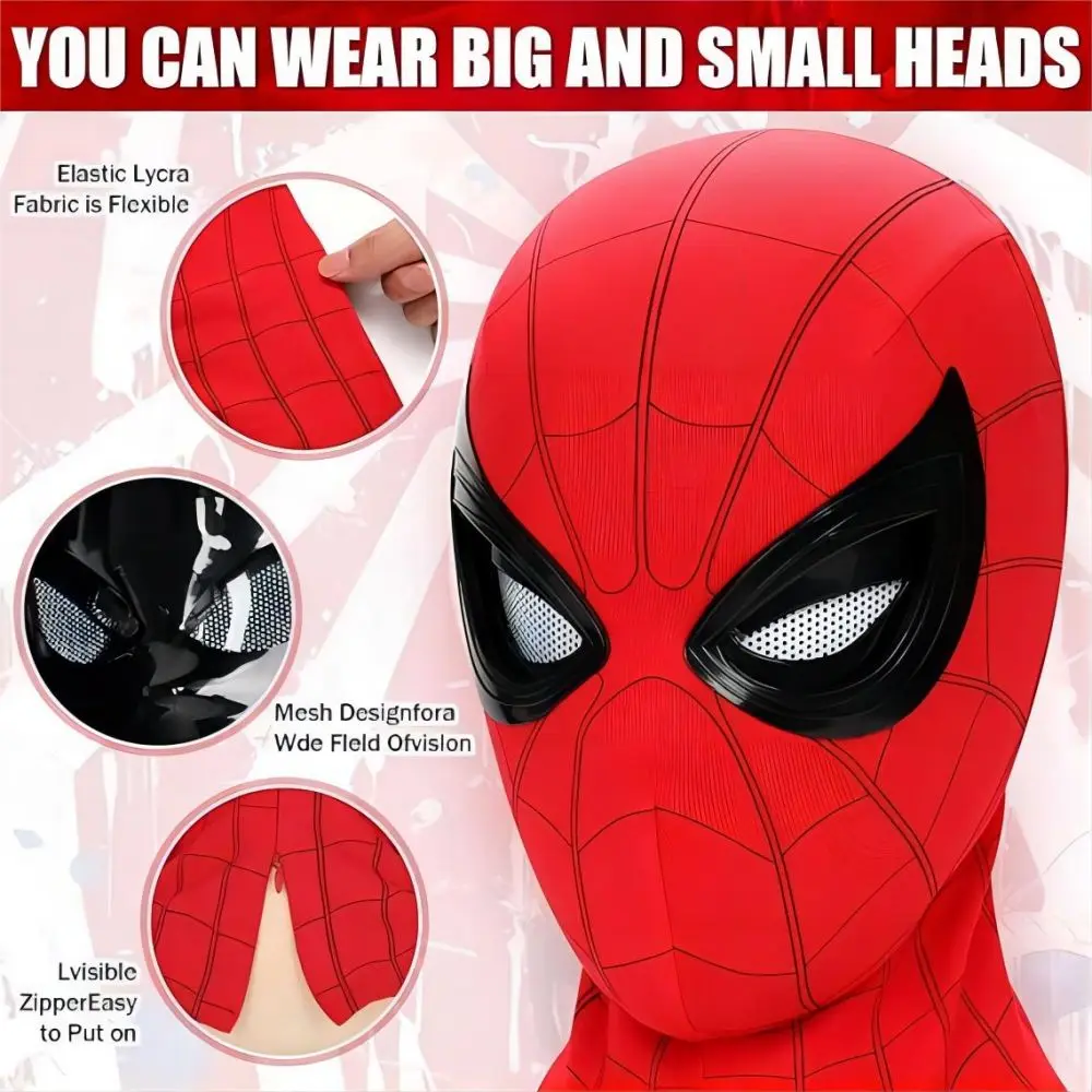 Movie Spidey Mask Eyes Glowing Remote Control Ring Superhero Toys Children Kids Halloween Cosplay Costume Mask Christmas Gifts view 5