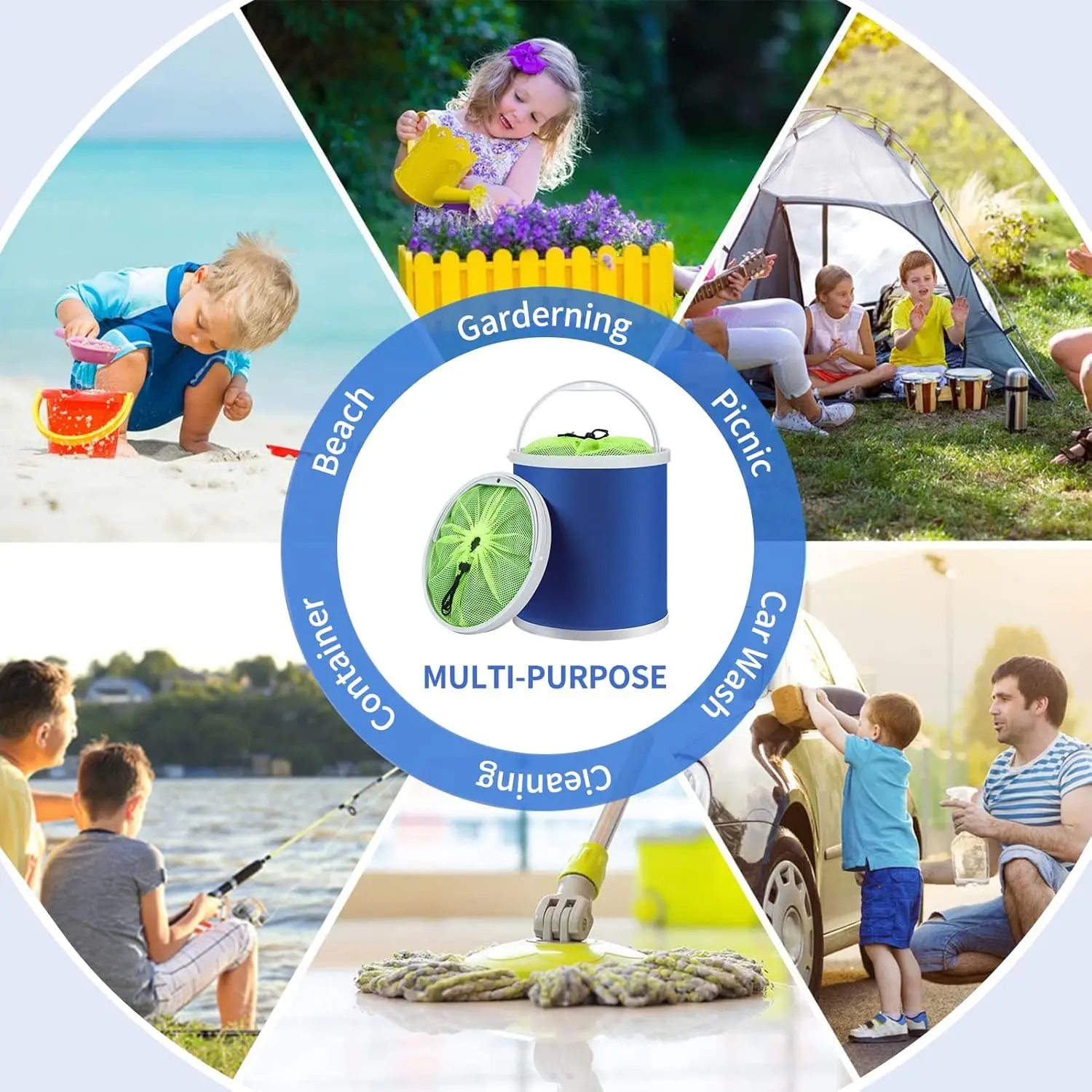 2/3/5/7/11L المحمولة دلو صيد دائم أكسفورد القماش خزان المياه لصيد الأسماك التخييم في الهواء الطلق حقيبة الأسماك الحية لون عشوائي 1 قطعة #6