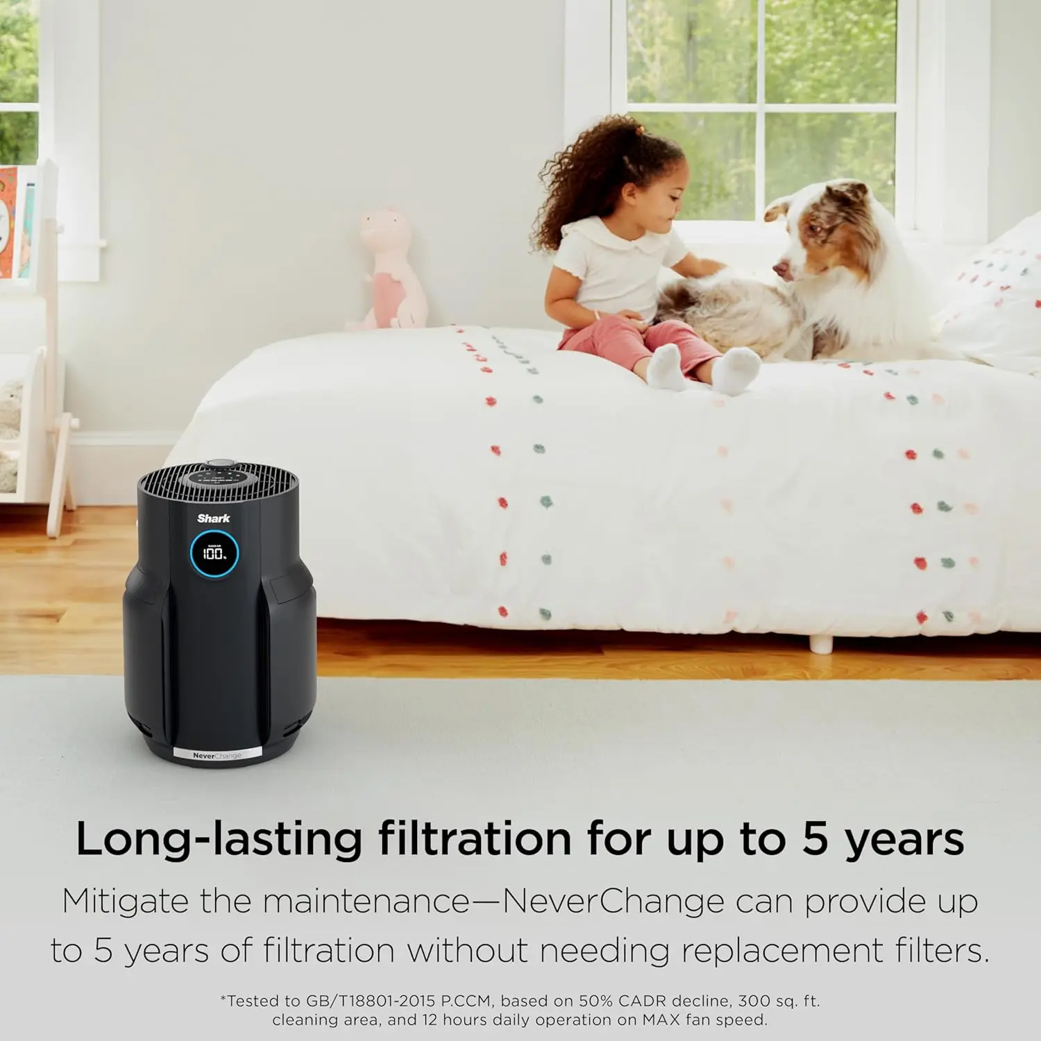 HEPA Air Purifier for Large Rooms, Captures Pollutants, Dust, Odor, and More with Long-Lasting Filter