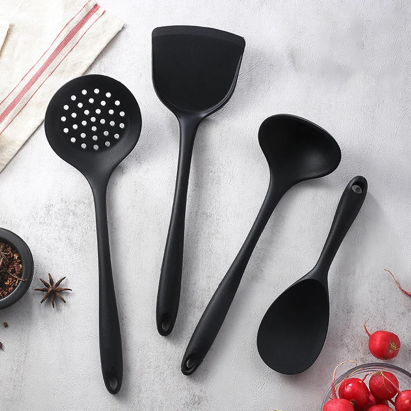 

1-4Pcs Non-Stick Spatula Shovel Soup Spoon Colander Rice Scoop Silicone Cooking Utensils Set Heat Resistant Kitchen Cooking Tool