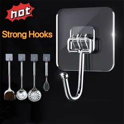 Strong Big Size Self-Adhesive PVC Transparent Multi-Purpose Wall Holder Door Rack Kitchen Storage Organize Home
