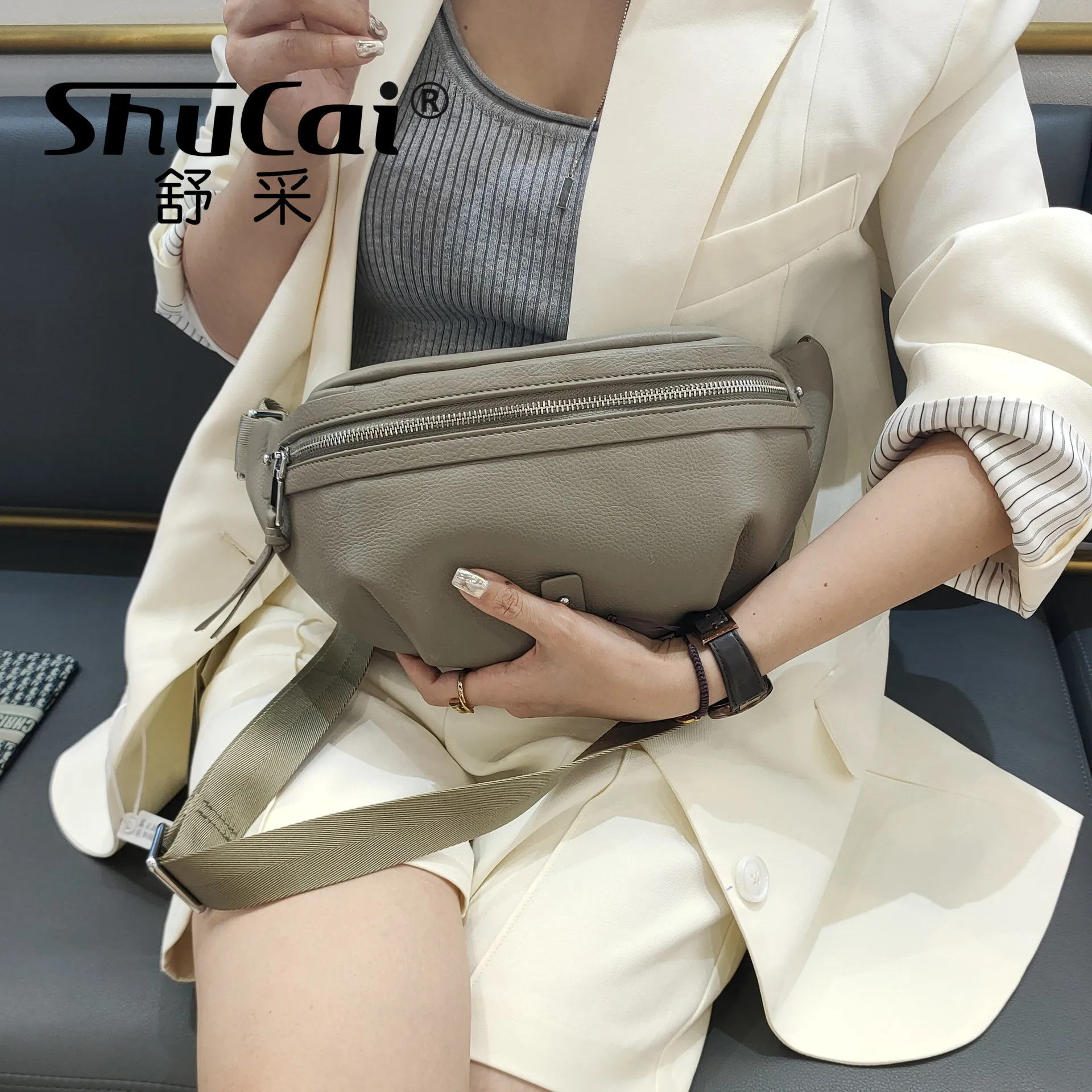 New chest bag head layer borsa in pelle bovina moda morbida pelle versione coreana della borsa a tracolla singola in pelle bovina