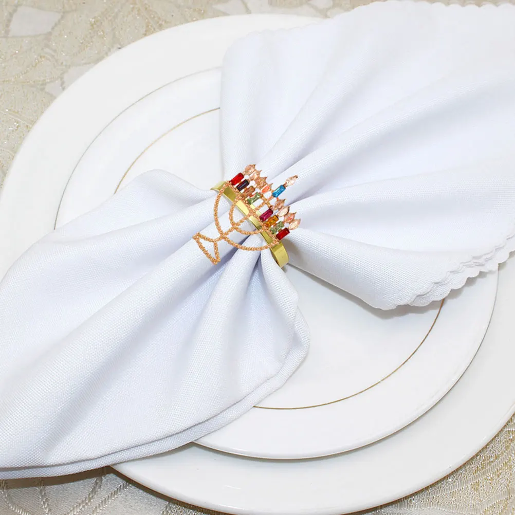 

2 Pcs Candlestick Napkin Buckle Reusable Ring Paper Clasp Zinc Alloy Delicate Serviette