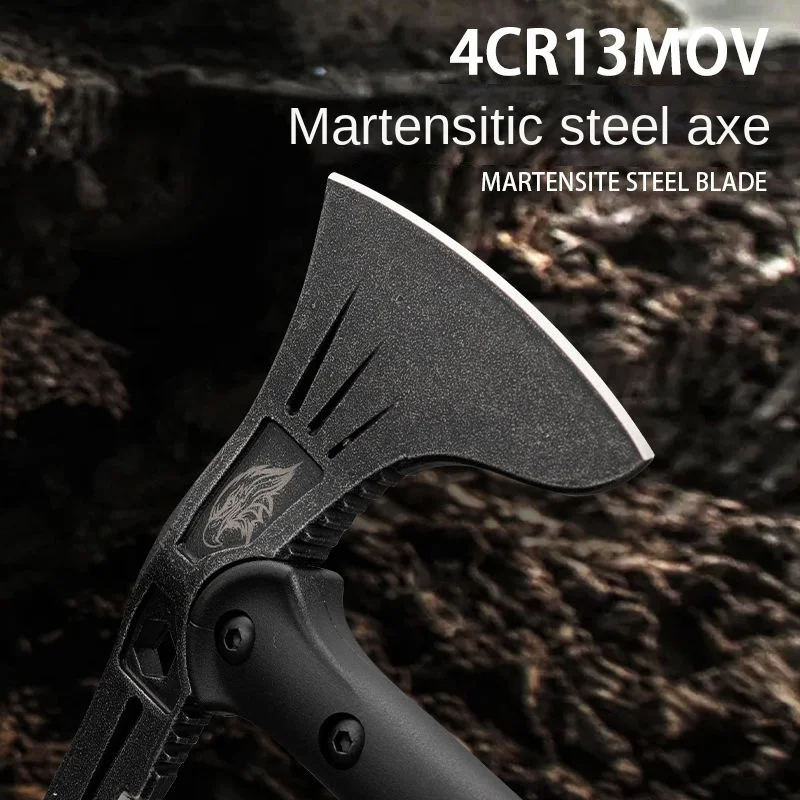 4cr13 Steel Multi functional Battle Axe - Portable Survival Axe for Outdoor Camping, Hunting, and Emergency Situations