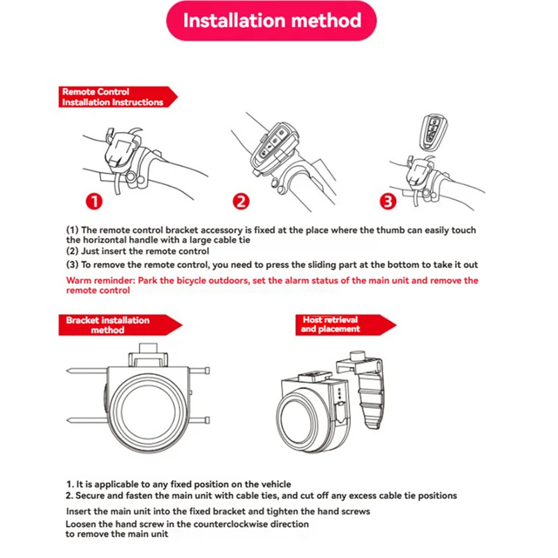High Quality-Bicycle And Motorcycle Wireless Anti-Theft Vibration Alarm, Waterproof And USB Rechargeable Security System