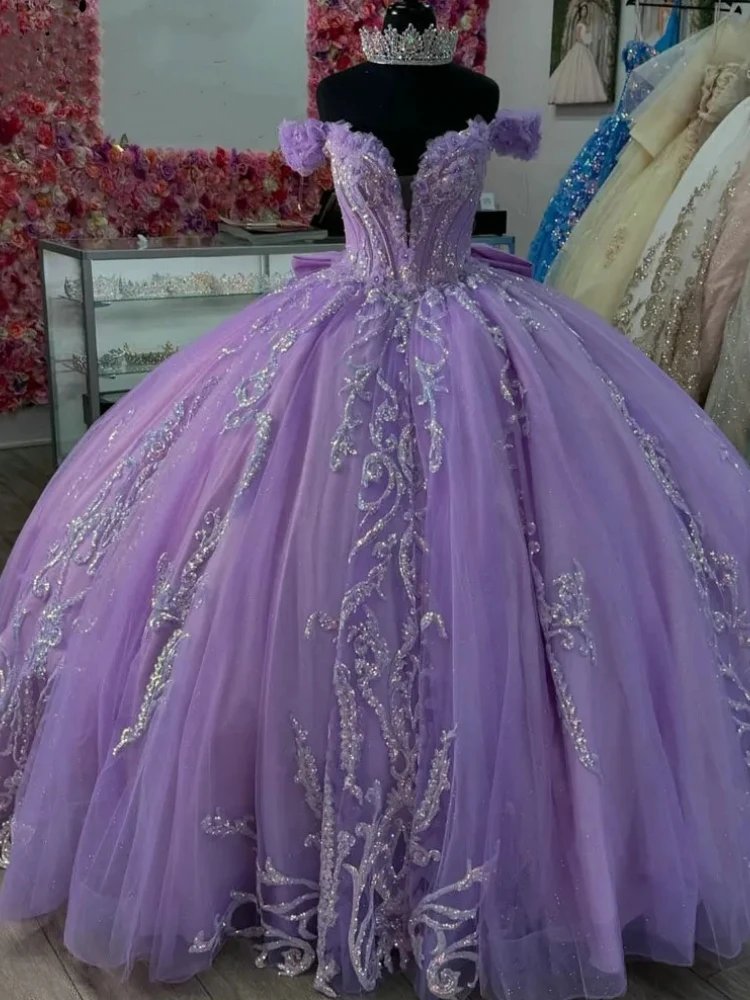 Customized Lalic Mexican Women Special Occasion Wear Applique Lace Up Ball Gown Sweet 15 16 Dresses Quinceanera Prom Party 2025