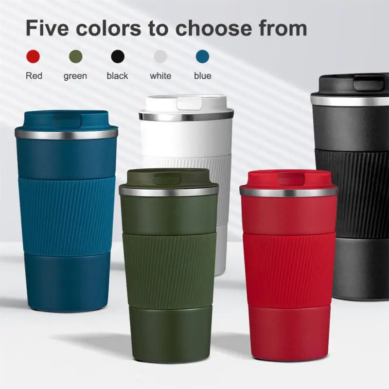 380ml/510ml Coffee Thermos Mug Leak-Proof Non-Slip Car Vacuum Flask Travel Thermal Cup Double-wall Stainless Steel Water Bottle