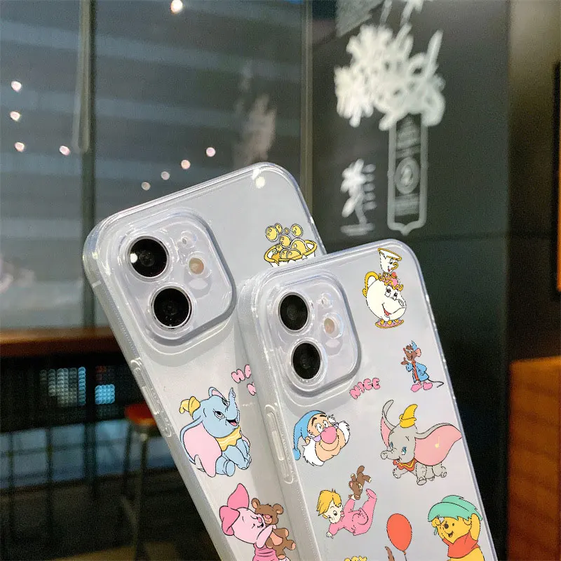 กรณีสําหรับiPhone 13 12 11 Pro MAX XR XS 16 15 14 Plus 16e 7 8 ฝาครอบโทรศัพท์นุ่มDisneyสัตว์