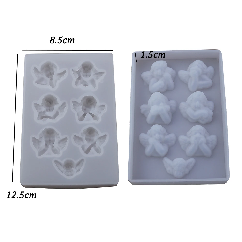 Angel Shaped Silicone Resin Mold DIY Clay UV Epoxy Resin Mold Pendant Jewelry Tool Mold 7 Pendant Silicone