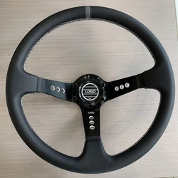 Universal 14 Inch 350mm  PVC Racing Deep Drifting Sport Auto Steering Wheel for Sparco