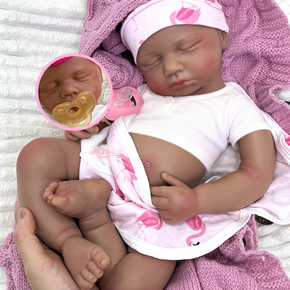 20 pollici morbido silicone neonato bambola nera bambola rinata fatta a mano morbida neonato Bebe realistico ragazza e ragazzo collezione artista