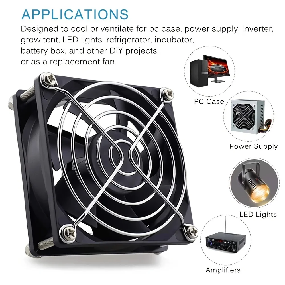 80x80x25mm DC 5V 12V Brushless Cooling Fan 2-Pin High Performance Strong Silent 8025 Fan For Computer Case Amplifier