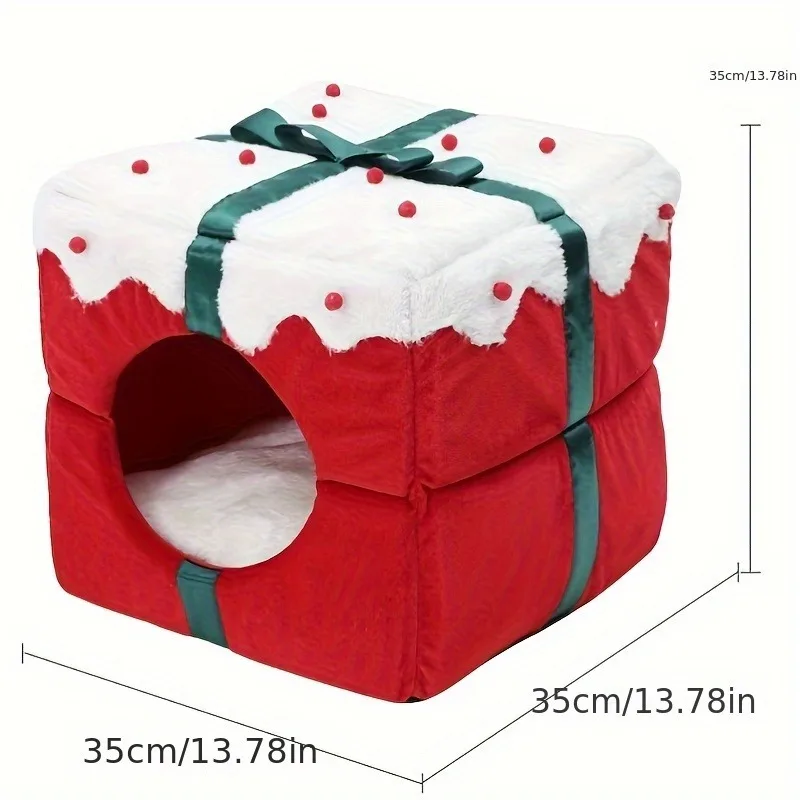 Bed for Cats Christmas Goods Warm Dog Winter Cushions Accessories Things Houses and Habitats Basket Accessory Kitten House Puppy