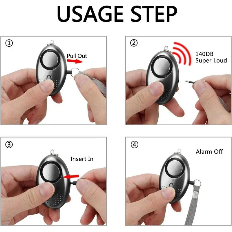 Sound Alarm,140DB Emergency Self-Defense Security Alarm Keychain with LED Lights,Emergency Safety Alarm for Women,Children,Elder