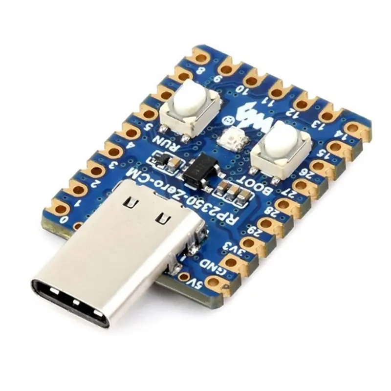 FULL-Waveshare RP2350-Zero-Cm Mini Development Board RP2350-Zero-Cm Development Board Onboard Type-C Male Port