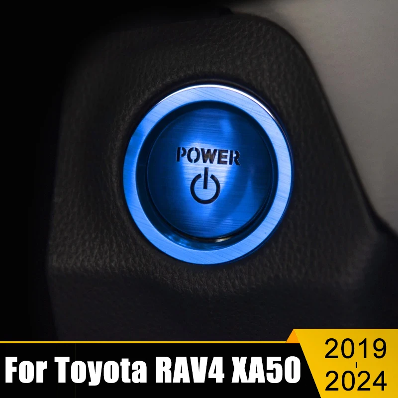 Per Toyota RAV4 XA50 2019-2021 2022 2023 2024 Motore per auto in alluminio ibrido Pulsante di arresto di avvio con un clic Anello Coperture Cerchio