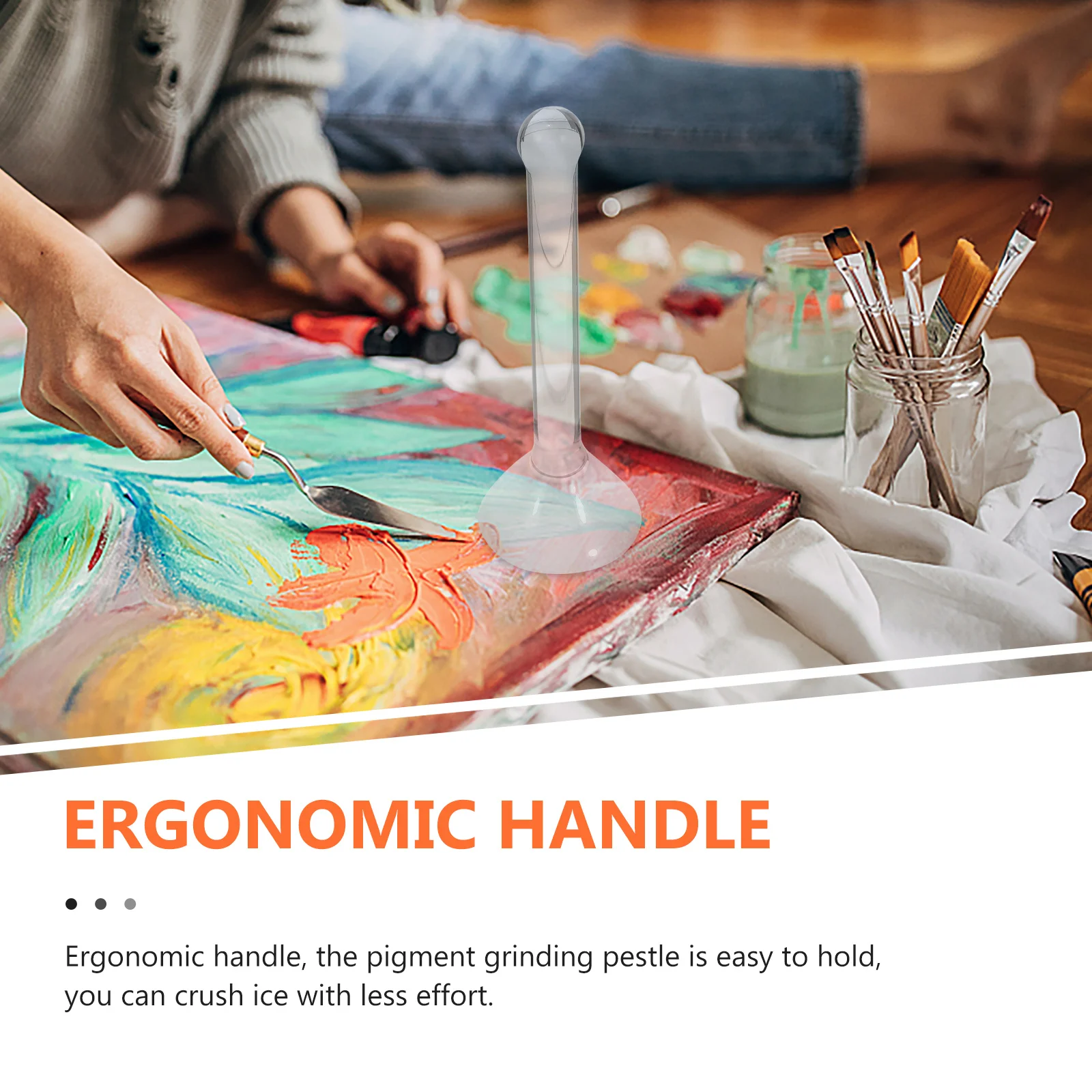 

Glass Muller Pigment Grinding Pestle Ergonomic Design for Homemade Mineral Paint Oil Watercolor Painting DIY Grinding Rod