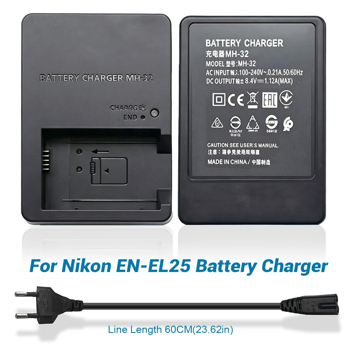 Akku-Ladegerät für Nikon EN-EL25 ENEL25a, kompatibel mit Nikon Z30 Z50 ZFC Z50II Kamera MH32 MH-32 – Detail 1