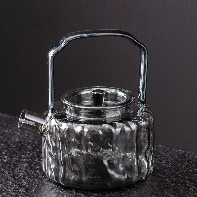 450ml Bark texture High Boron Borosilicate Glass Teapot with Filter Chinese Tea Ceremony Kung Fu Tea Set Tea Maker Beam Pot