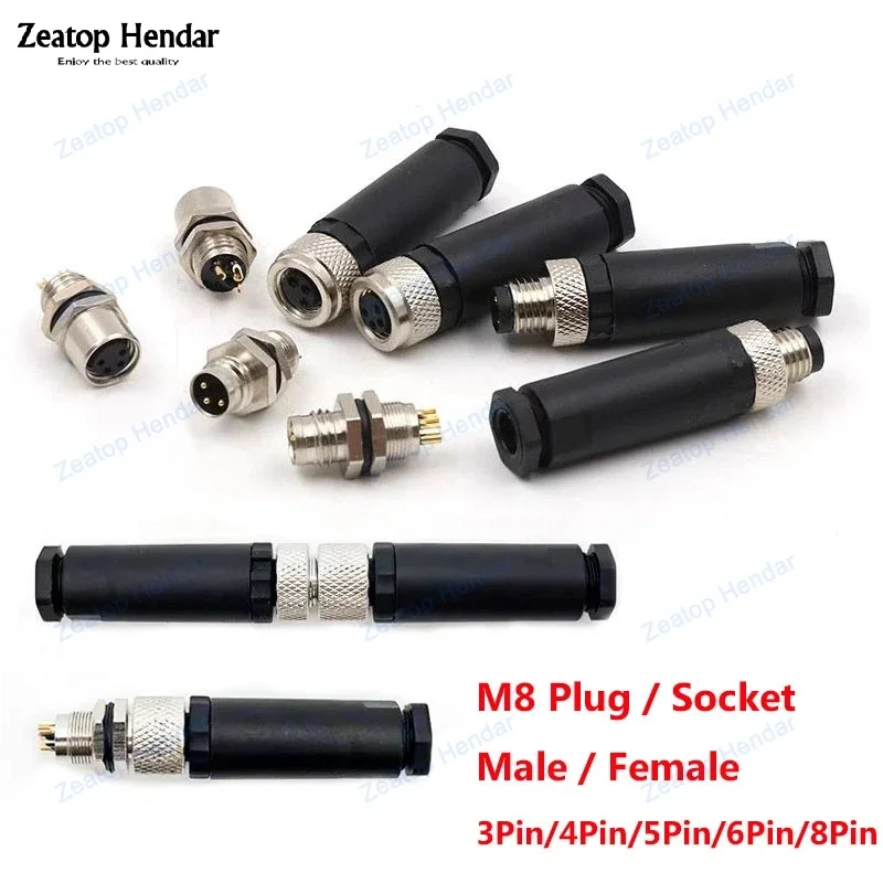 مسمار معدني M8 مع قابس زاوية مستقيم ، مقبس ذكور وإناث ، مقبس ، مستشعر طيران ، موصل مقاوم للماء IP67 ، 3 دبوس ، 4 دبوس ، 5 دبوس ، 6 دبوس ، 8 دبوس ، 1 #1