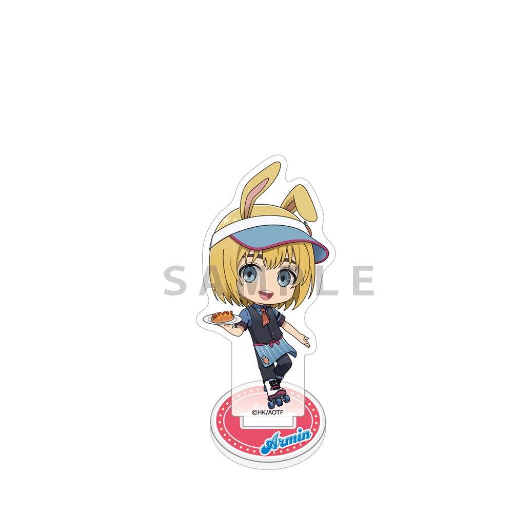 New Attack on Titan Retro Fashion Ver. ROUND1 Acrylic Stand Eren Figure Mikasa Statue Levi Doll Hange Desk Ornaments Gift Boy