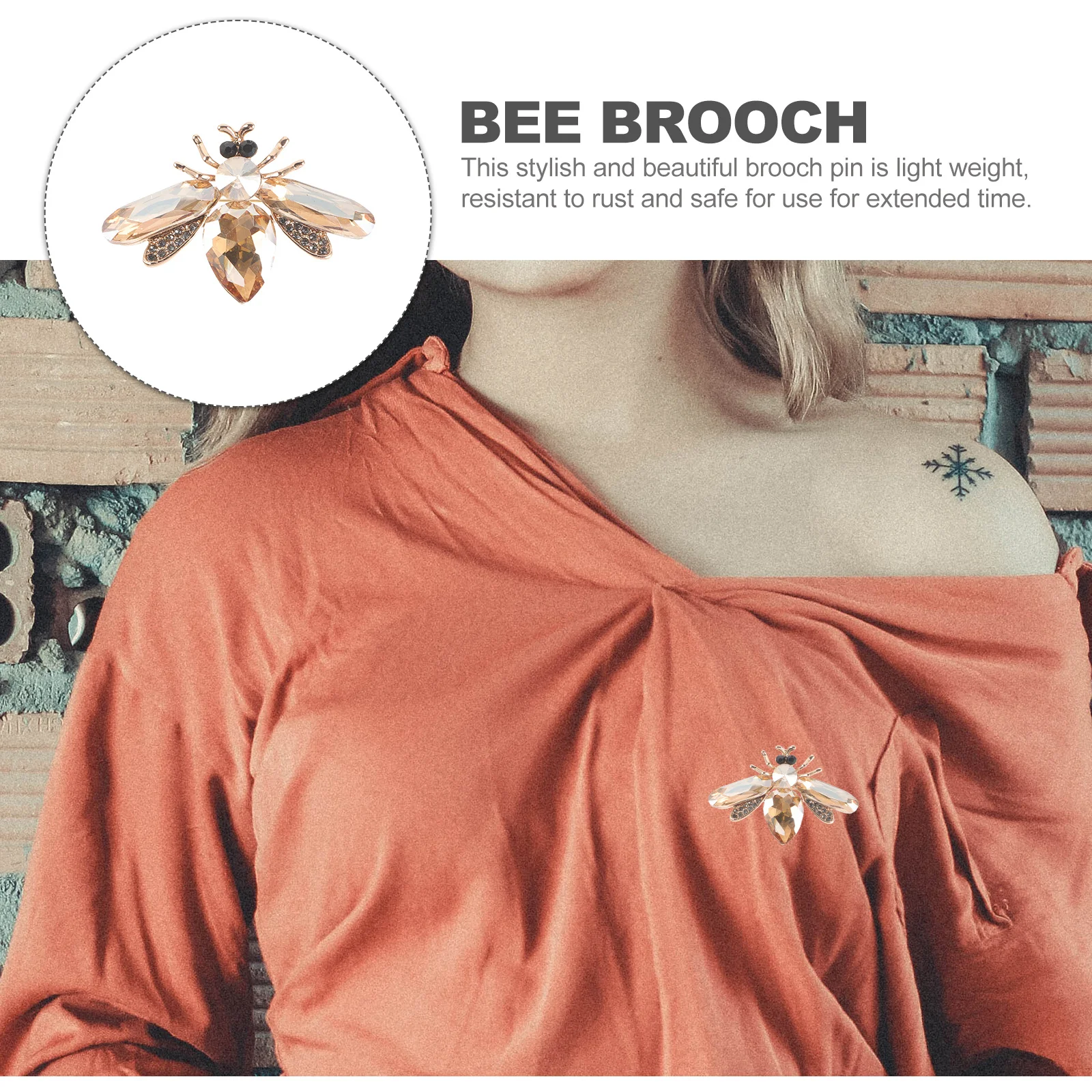 

Bee Brooch Pin For Women Fashion Rhinestone Brooches Clips Lapel Collar Pin Accessories Prom Gift