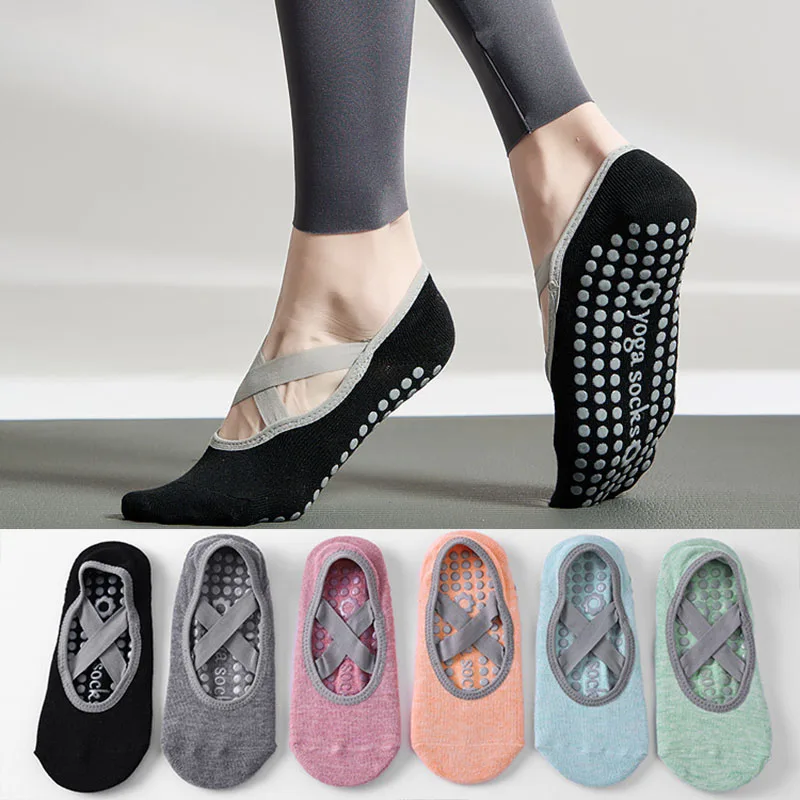 Calcetines antideslizantes de algodón y silicona para mujer, medias transpirables para Yoga, Ballet, baile, Fitness