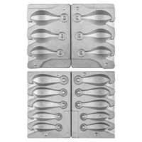 Molde de plomo para pesca DIY, 5 cavidades para 1/2/3oz, 3 cavidades para 4/5/6oz sin mango, molde de peso para manualidades de pesca