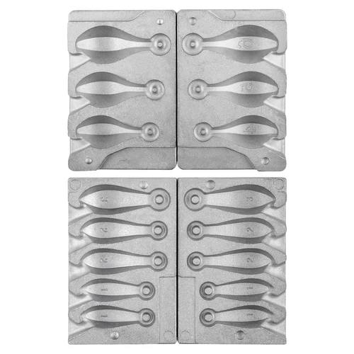 Molde de plomo para pesca DIY, 5 cavidades para 1/2/3oz, 3 cavidades para 4/5/6oz sin mango, molde de peso para manualidades de pesca