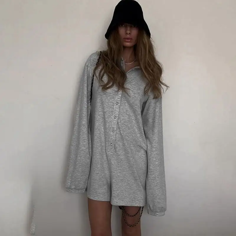 

Casual Jumpsuit Long Sve Low Waist ort Pants Comfortable Slimming Effect Leisurely Sle Women's One-Piece Suit