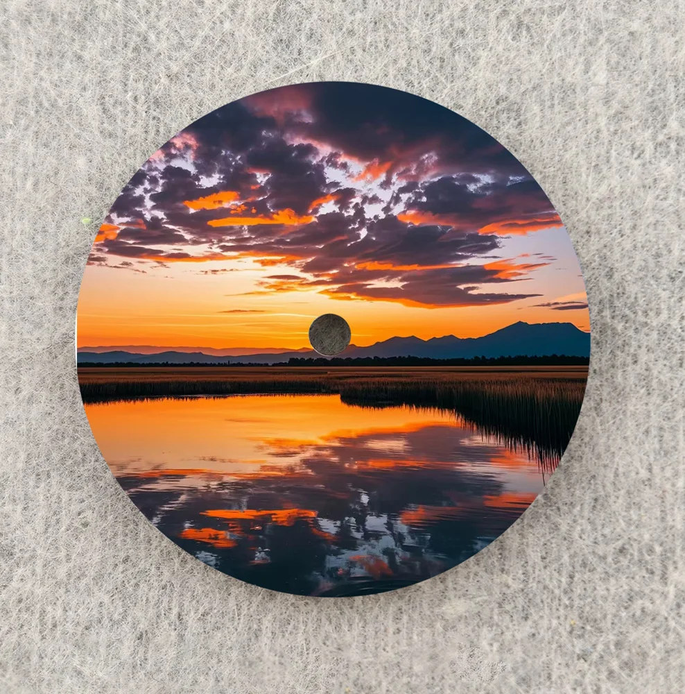 Циферблат NH35 Sunset Lake Креативный циферблат 28,5 мм Цветной циферблат NH36 Циферблат подходит для часов NH35/36 Механизм Замена деталей Пользовательский логотип