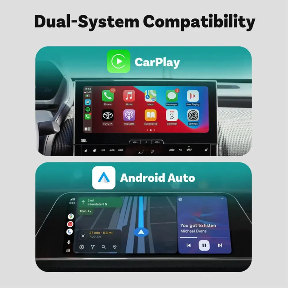 OTTOCAST Express 2 in1 Wireless CarPlay Dongle Android Auto Adapter Smart Box Car أنظمة ذكية لسيارة CarPlay السلكية #2