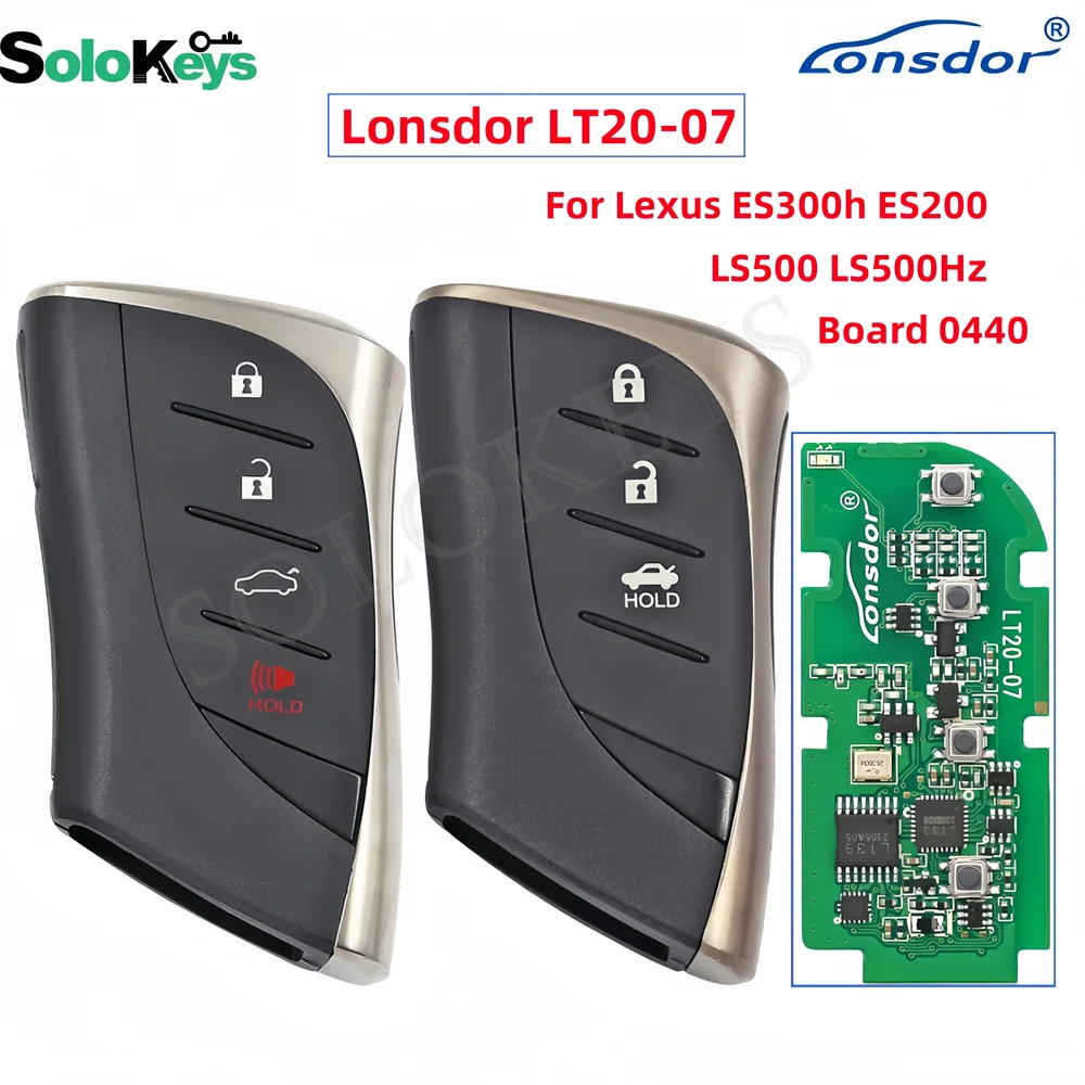 

SOLOKEYS Lonsdor LT20-07 Board 0440 для Lexus ES300h ES200 LS500 LS500H 312/314.3 МГц 433,58/434,42 МГц с чипом 8A для K518S