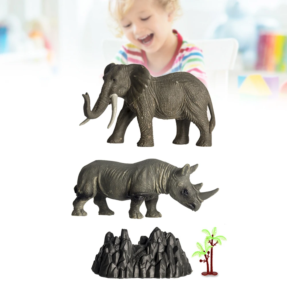 مجموعة ألعاب حيوانات محاكاة صلبة هدية تزيين نماذج حيوانات صغيرة للأطفال