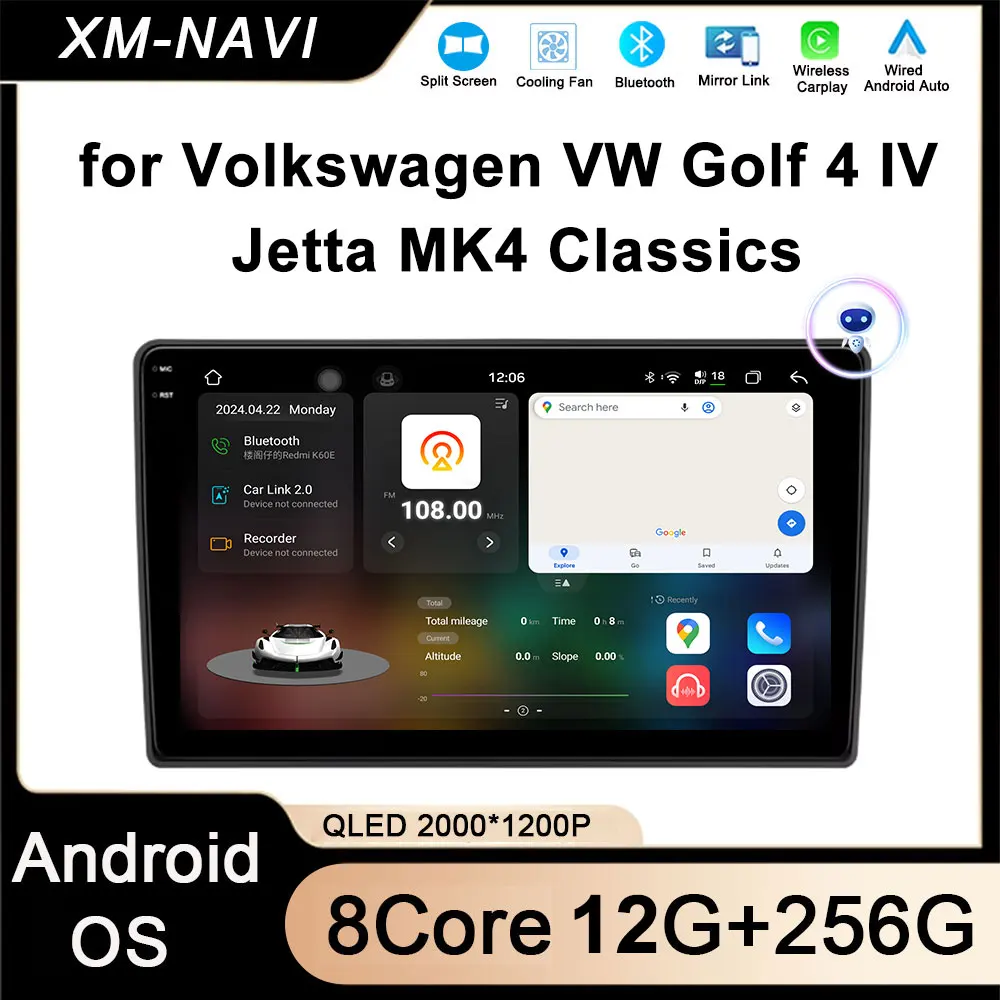 Android OS for Volkswagen VW Golf 4 IV Jetta MK4 Classics Car Radio Multimedia Player Carplay GPS Android Auto Stereo DSP 2 Din