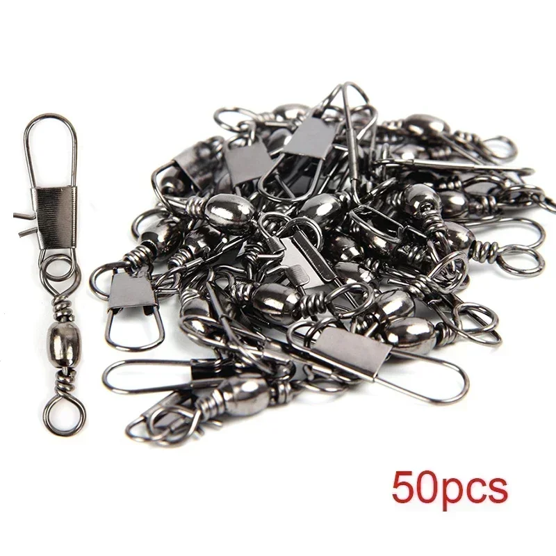 10/30/50pcs Fishing Accessories Quick Lock Clips for Fishing Supplies Fishhook Rolling Swivel Buckle Sports Entertainment