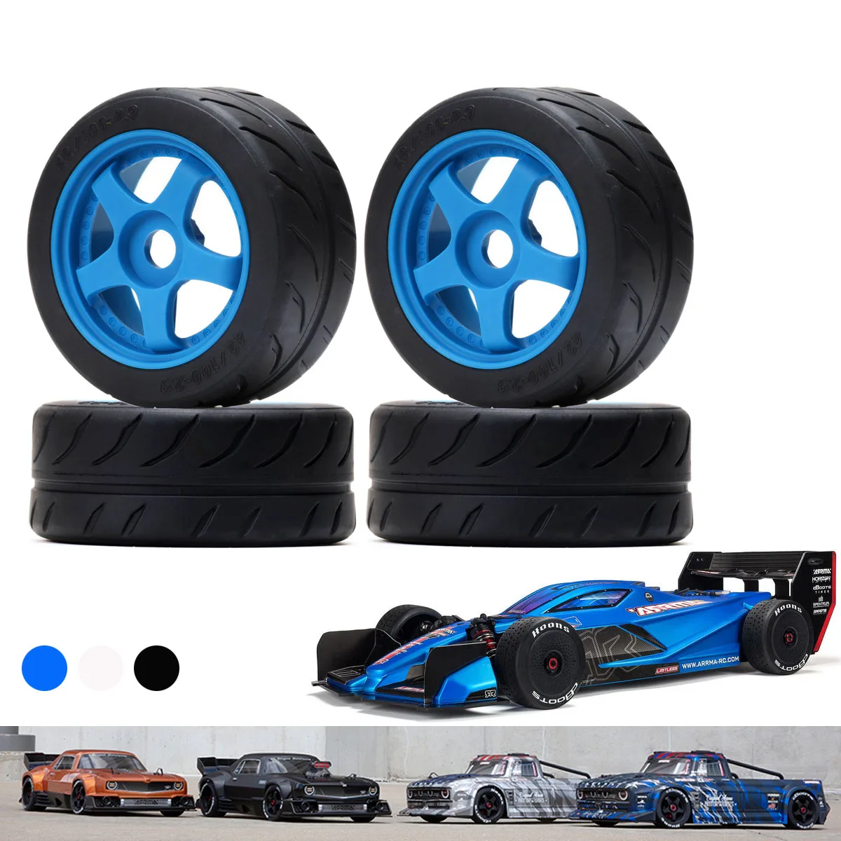 NEW ENRON 1/7 Off-Road Belted Tires Wheels rims For RC ARRMA 1:7 FELONY INFRACTIN LIMITLESS 1/8 TLR TUNED TYPHON 6S