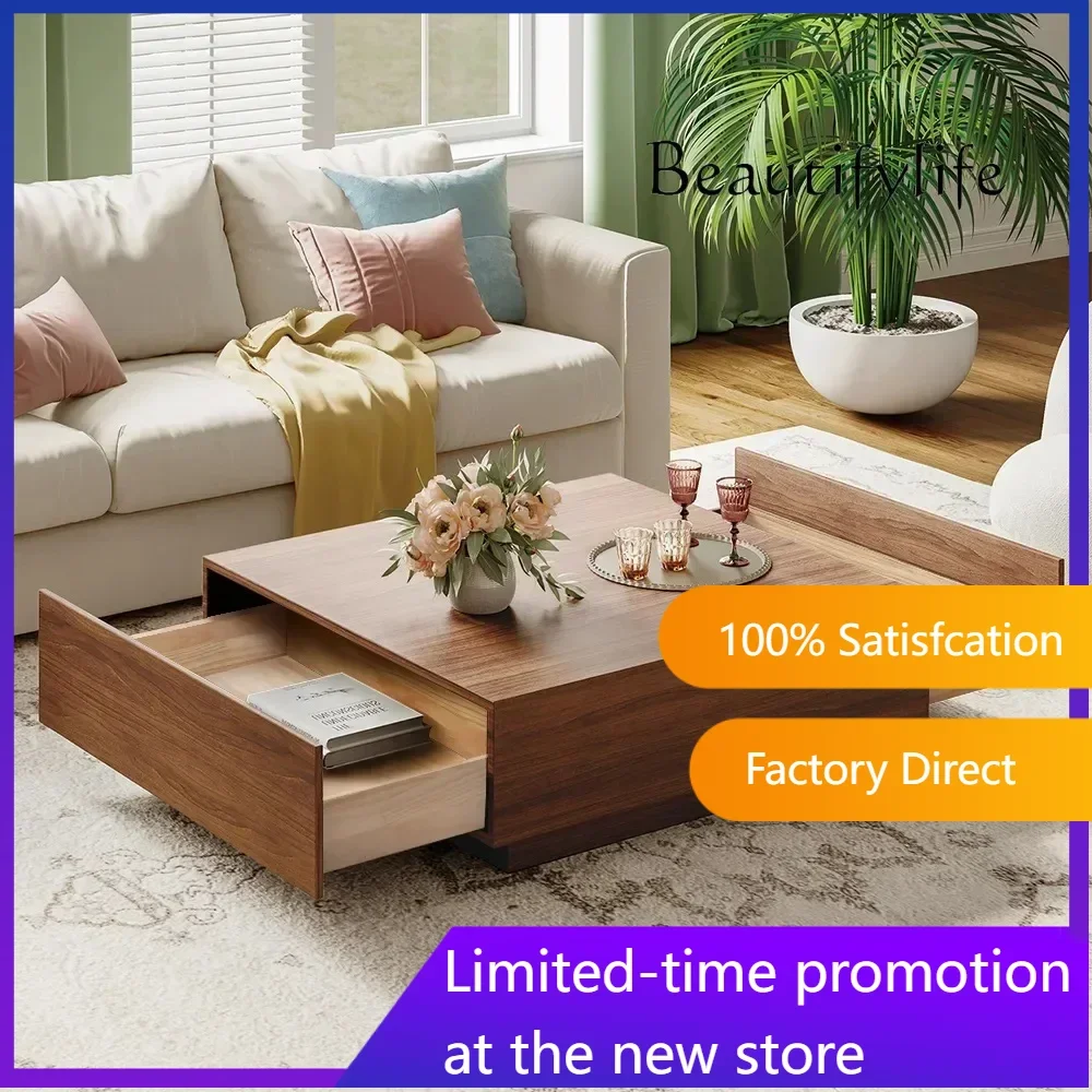 

NEW N Walnut square sofa coffee table living room home tea table modern minimalist side small table